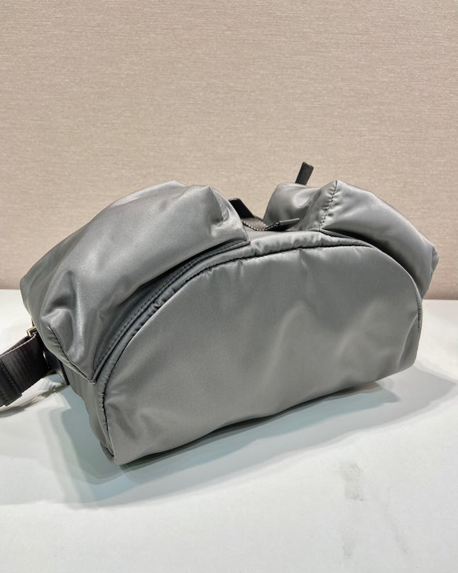 Prada Nylon Messenger Bag – Grey with Front Pockets