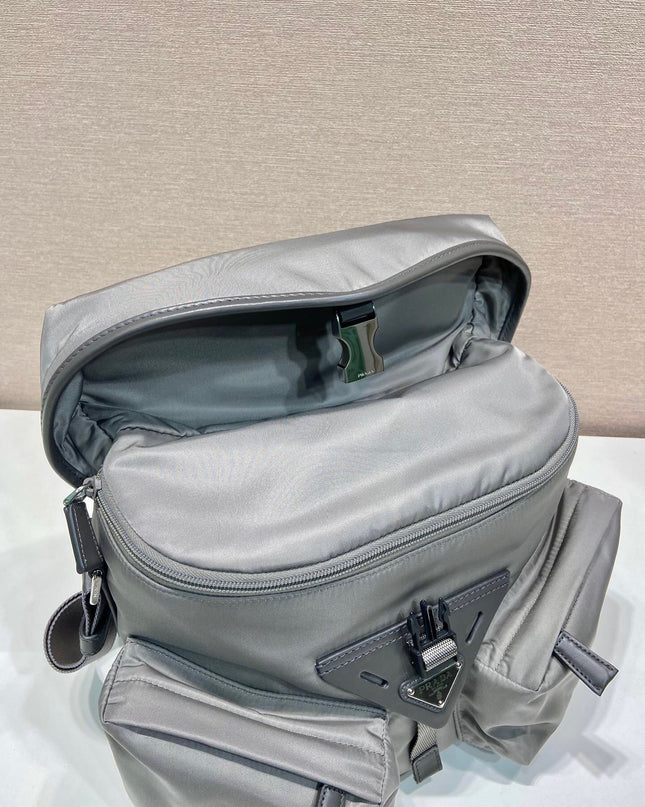 Prada Nylon Messenger Bag – Grey with Front Pockets
