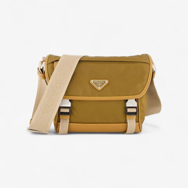 Prada Small Messenger Bag 2VD066 - Durable Brown Nylon
