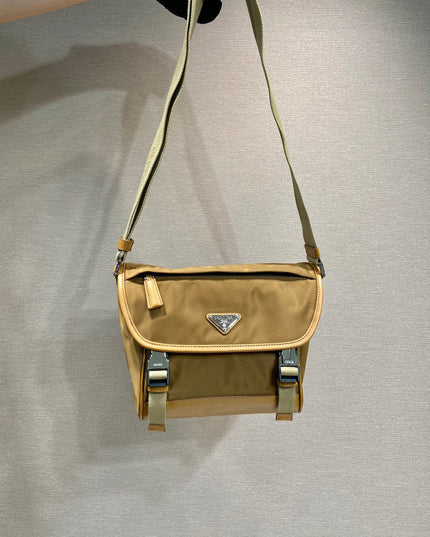 Prada Small Messenger Bag 2VD066 - Durable Brown Nylon