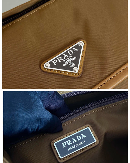 Prada Small Messenger Bag 2VD066 - Durable Brown Nylon
