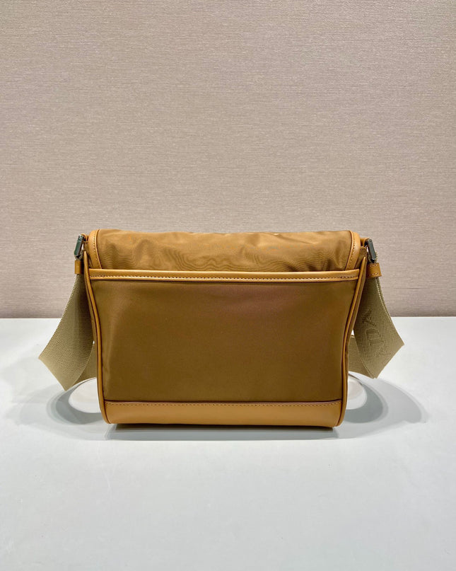 Prada Small Messenger Bag 2VD066 - Durable Brown Nylon