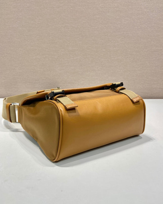Prada Small Messenger Bag 2VD066 - Durable Brown Nylon