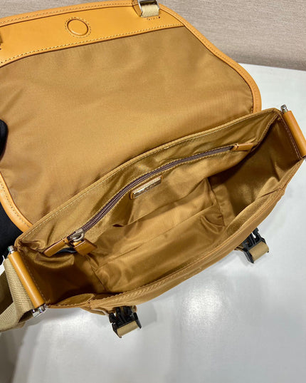 Prada Small Messenger Bag 2VD066 - Durable Brown Nylon
