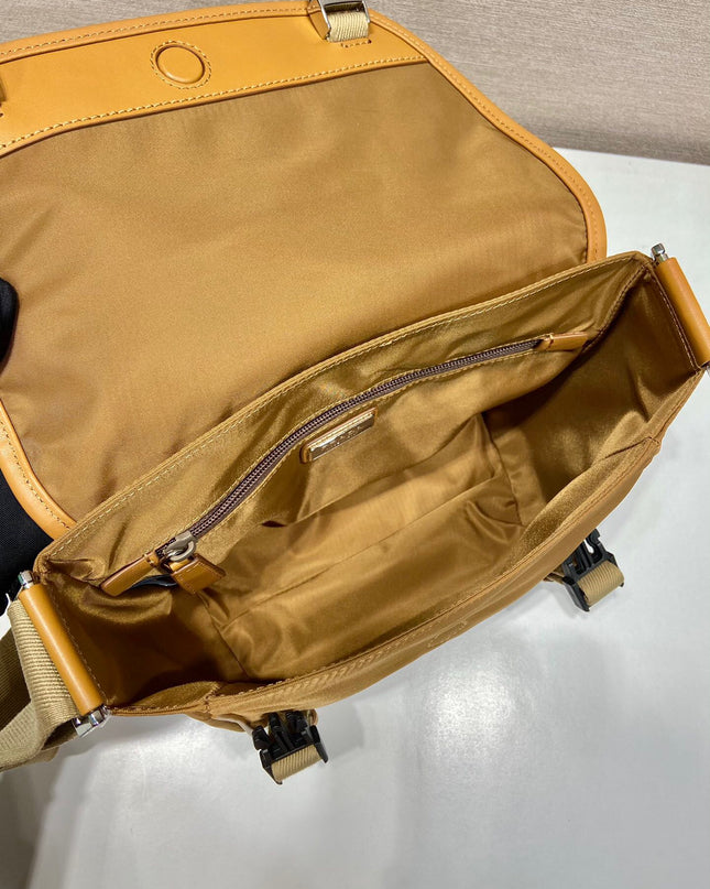 Prada Small Messenger Bag 2VD066 - Durable Brown Nylon
