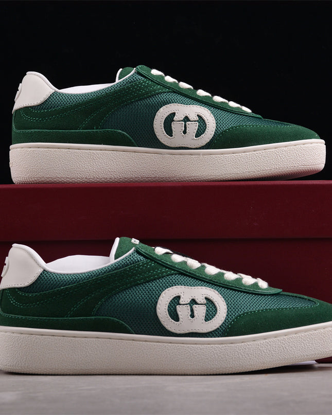 Gucci Men's Suede Sneaker Inspired by Italian Summer with Interlocking Double