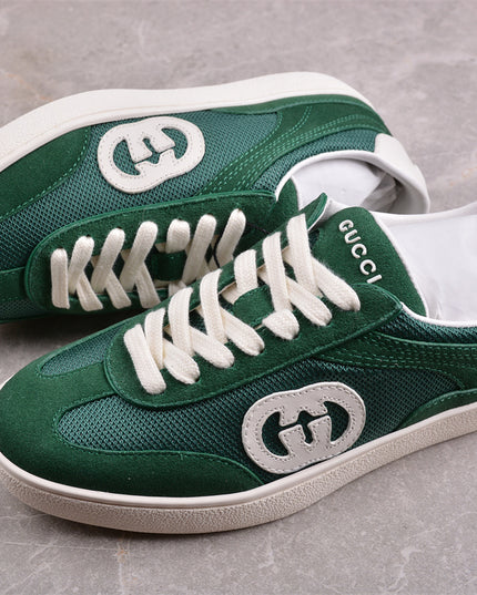 Gucci Men's Suede Sneaker Inspired by Italian Summer with Interlocking Double