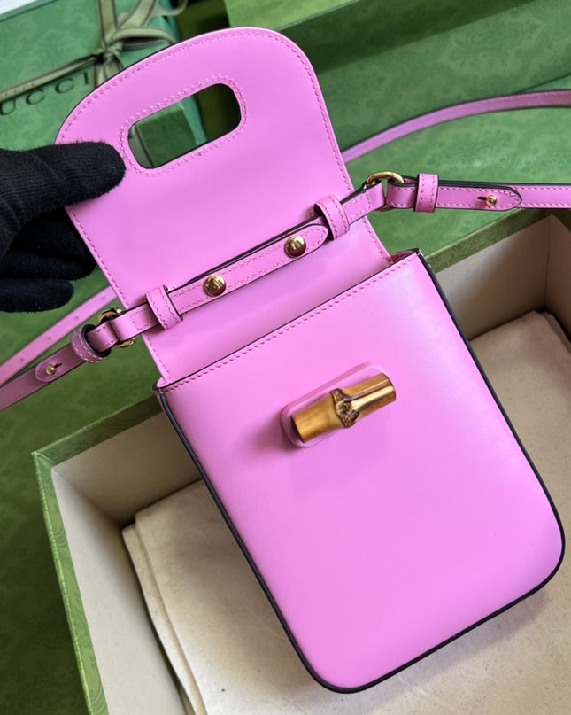 Gucci Bamboo Mini Handbag Pink 702106