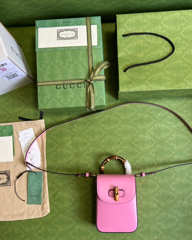 Gucci Bamboo Mini Handbag Pink 702106