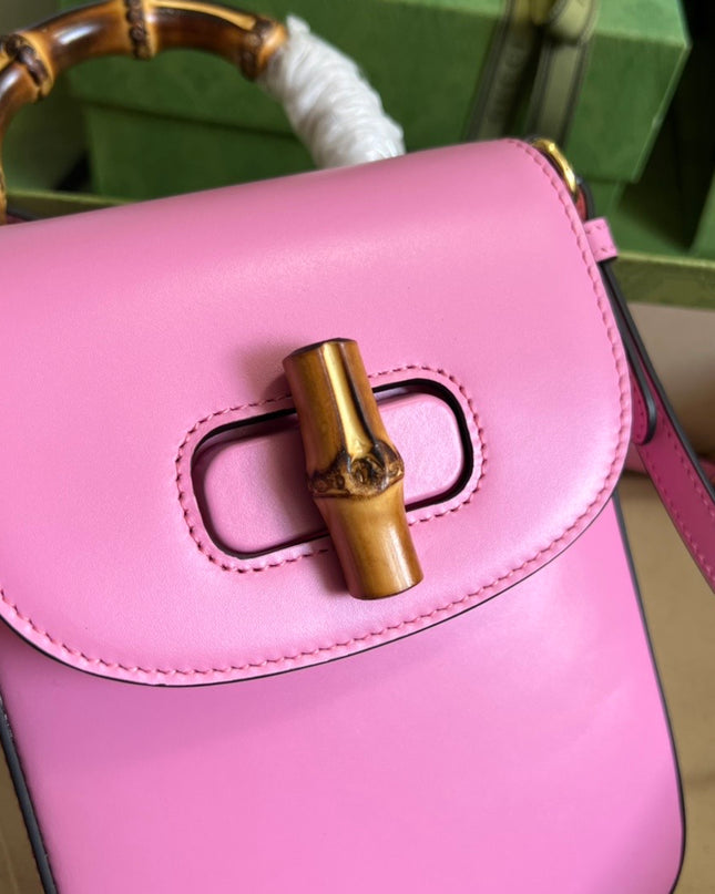 Gucci Bamboo Mini Handbag Pink 702106