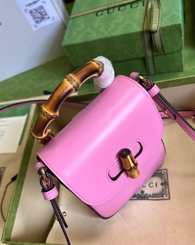 Gucci Bamboo Mini Handbag Pink 702106