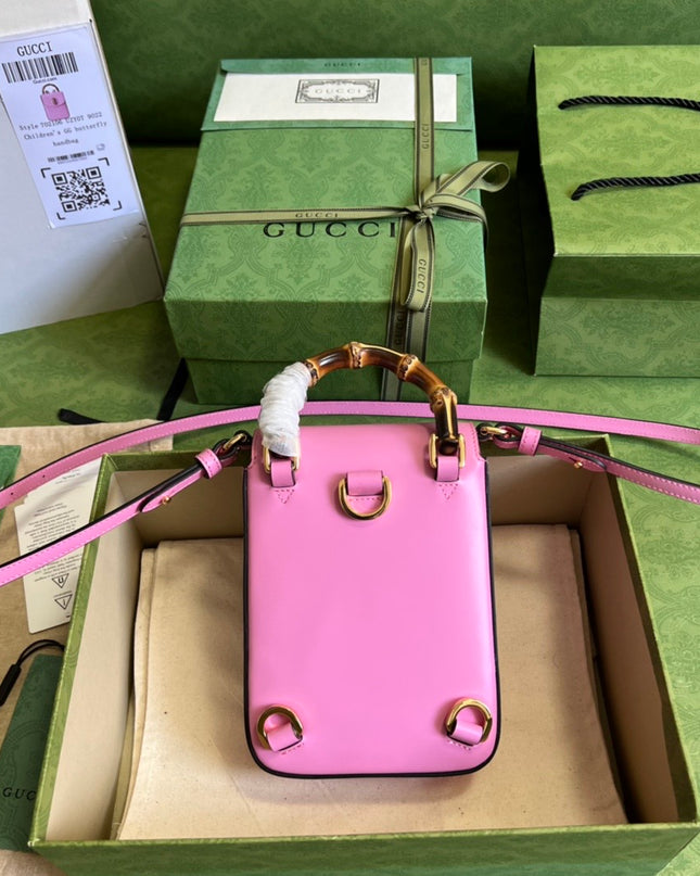 Gucci Bamboo Mini Handbag Pink 702106