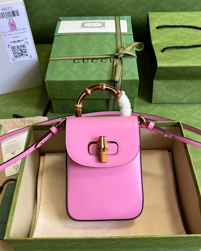 Gucci Bamboo Mini Handbag Pink 702106
