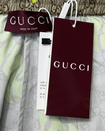 Supreme Gucci! Logo‑patch Drawstring Shorts (Neon Yellow)