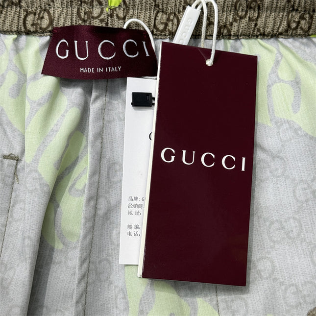 Supreme Gucci! Logo‑patch Drawstring Shorts (Neon Yellow)