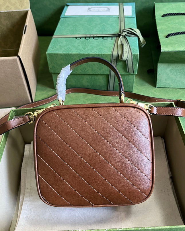 Gucci Blondie Top Handle Bag – Brown Leather 744434
