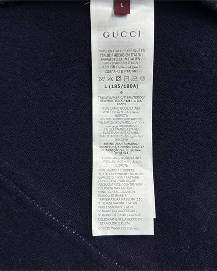 Gucci Wool Zip-Up Hoodie – Midnight Navy