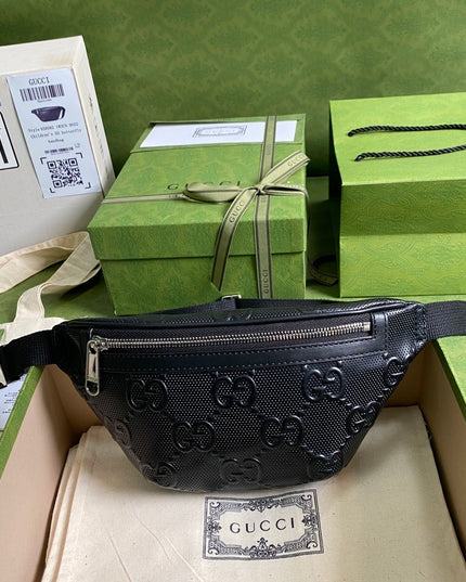 Gucci Embossed Belt Bag 658582 – Black Leather