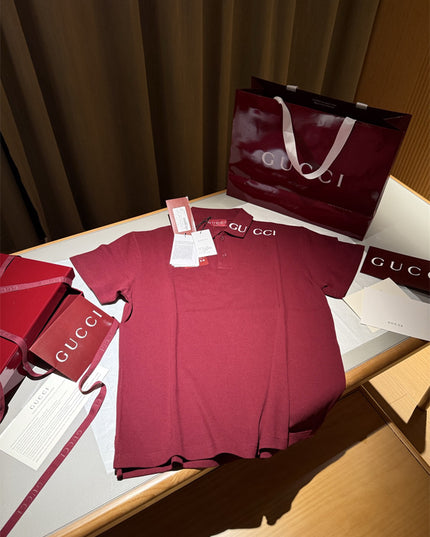 Gucci Cotton Jersey T‑shirt With Embroidery - Rosso Ancora Red
