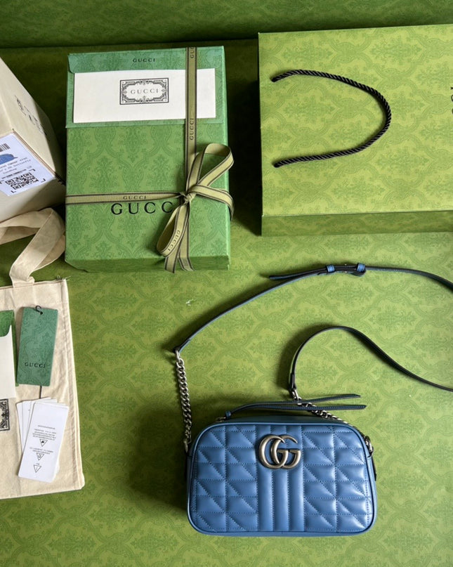 Gucci Marmont Matelasse Shoulder 447632 - Blue
