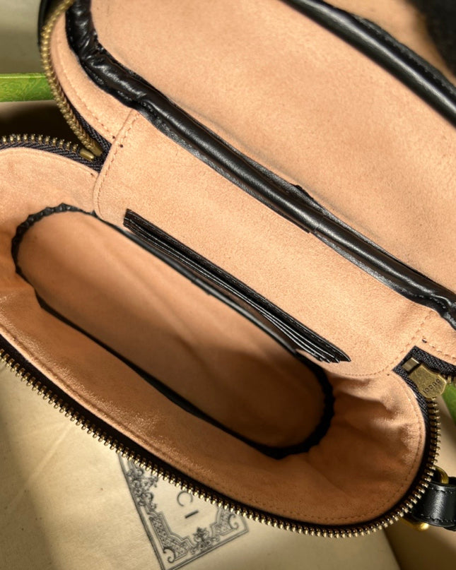 Gucci Marmont Mini Bag in Black Matelassé Leather 672253