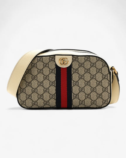 Gucci Ophidia GG Small Shoulder Bag – Beige/Ebony with Web Stripe