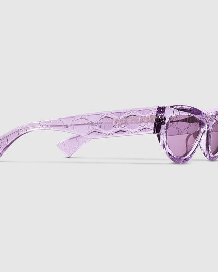 Gucci Cat Eye Sunglasses in Transparent Violet GG Acetate – GG1834S
