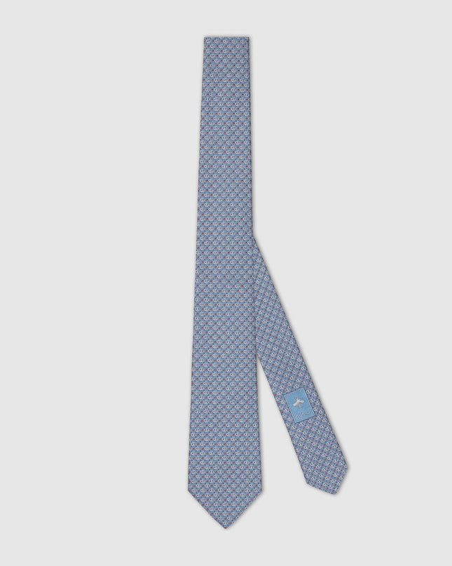 Gucci Double G Silk Jacquard Tie – Light Blue