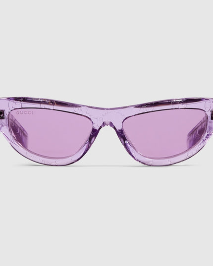 Gucci Cat Eye Sunglasses in Transparent Violet GG Acetate – GG1834S
