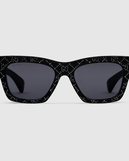 Gucci Rectangular Sunglasses with Crystal GG Motif – GG1835S