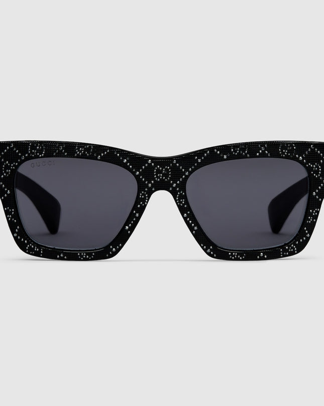 Gucci Rectangular Sunglasses with Crystal GG Motif – GG1835S