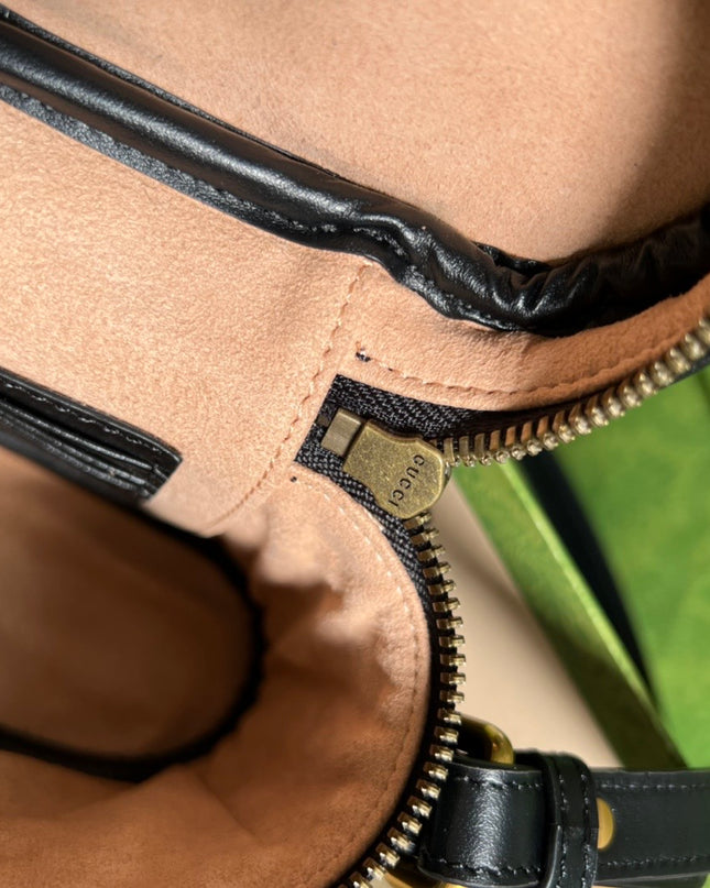 Gucci Marmont Mini Bag in Black Matelassé Leather 672253