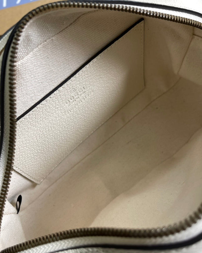 Gucci Ophidia GG Small Shoulder Bag – Beige/Ebony with Web Stripe