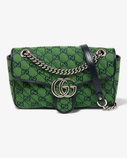 Gucci Marmont Multicolor Small Shoulder Bag 443497 – Green GG Canvas